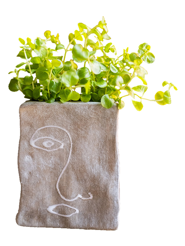Portrait Art Terracotta Breathable Retro Shaped Terracotta Vase