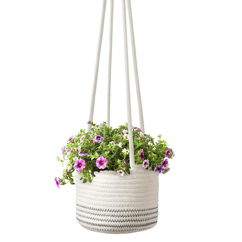 Straw Rattan Hemp Rope Hanging Basket Hanging Flower Pot Green Plant Potted Plant Flower Basket