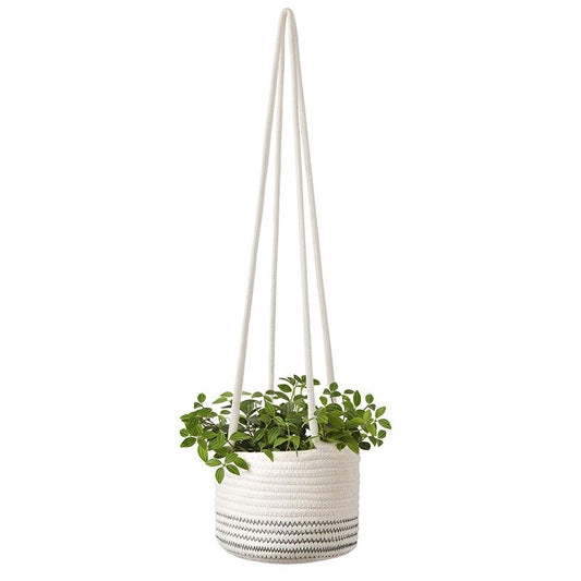 Straw Rattan Hemp Rope Hanging Basket Hanging Flower Pot Green Plant Potted Plant Flower Basket