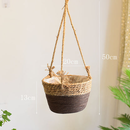 Straw Hanging Baskets, Flower Baskets, Woven Flower Pots, Rattan Baskets, Chlorophytum Potted Plants, Flower Baskets, Flower Pots, Bamboo Baskets, Flower Baskets