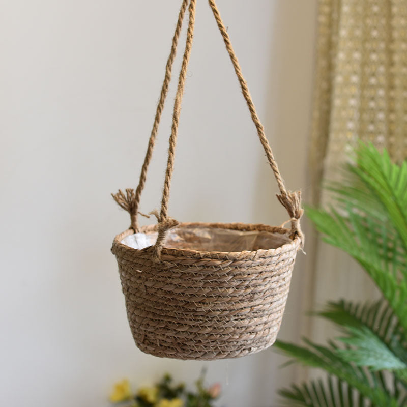 Straw Hanging Baskets, Flower Baskets, Woven Flower Pots, Rattan Baskets, Chlorophytum Potted Plants, Flower Baskets, Flower Pots, Bamboo Baskets, Flower Baskets