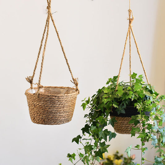 Straw Hanging Baskets, Flower Baskets, Woven Flower Pots, Rattan Baskets, Chlorophytum Potted Plants, Flower Baskets, Flower Pots, Bamboo Baskets, Flower Baskets