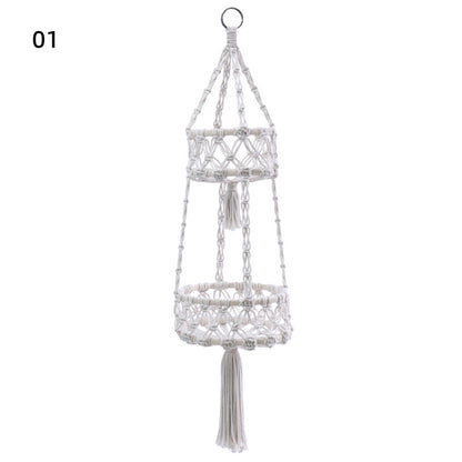 Two Layers Folding Hanging Basket Fruit Basket Hanging Flower Pot